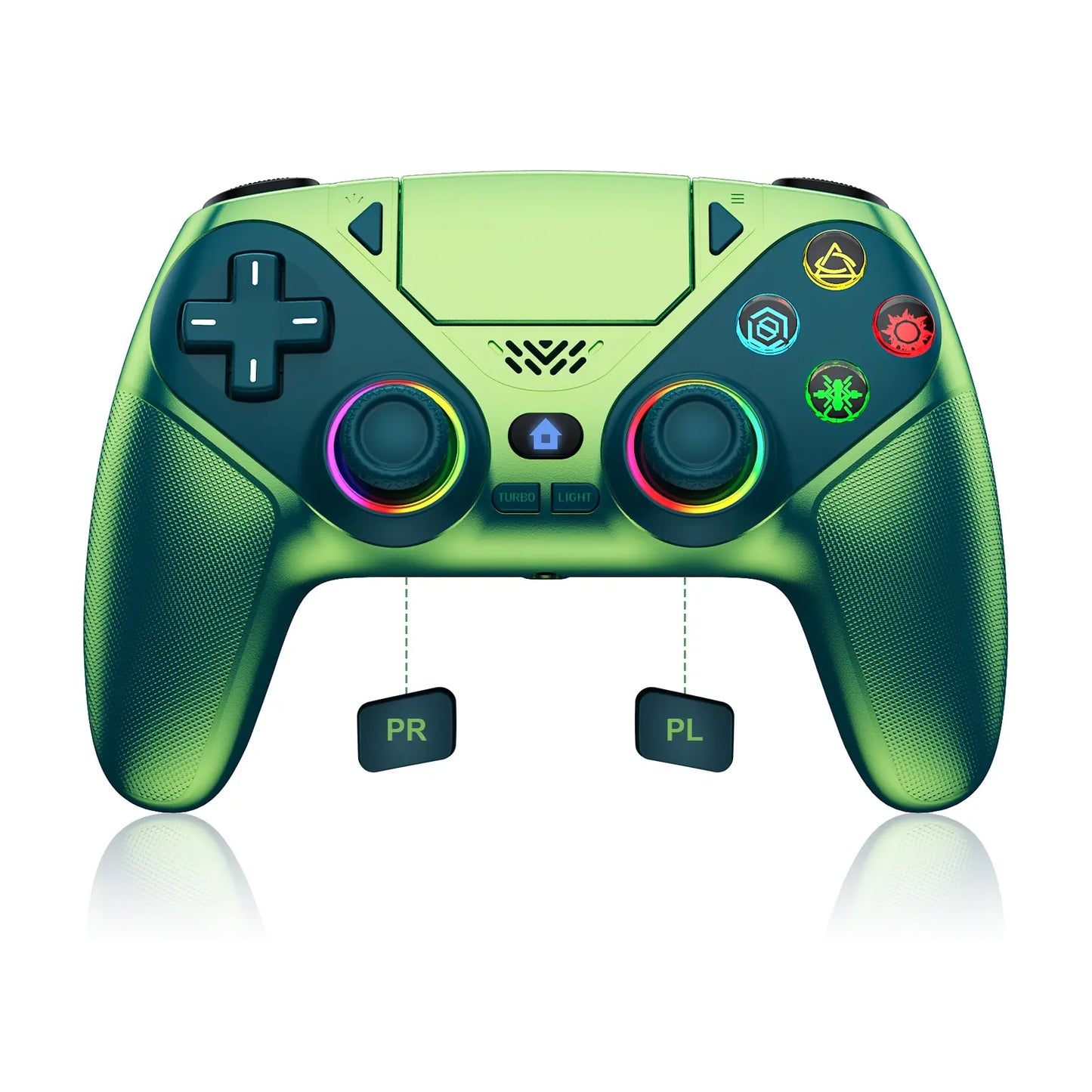 Elevate Your Gaming with the Wireless Gaming Controller Pro for PS5 - Featuring LED RGB Lights, Dual Vibration, Motion Sensing & 1000mAh Fast-Charging Battery