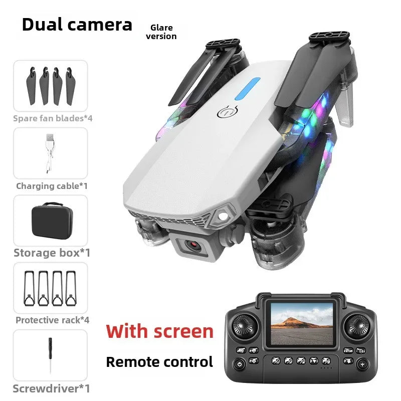 Newest E88 E99D Screen-Controlled Lighting Mini Drone 4K 2 Camera Optical Flow Remote Control Aircraft Mavic Air 2