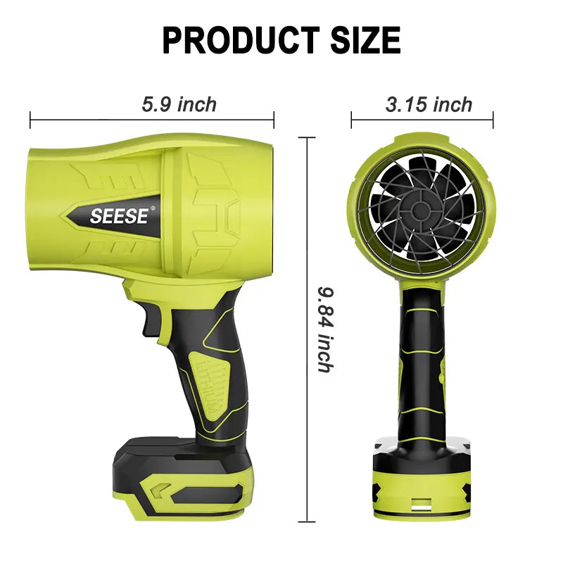 SEESE Turbo Jet Blower - Cordless, Lightweight Leaf and Snow Blower with Pure Copper Motor for Effortless Car Drying and Garden Maintenance