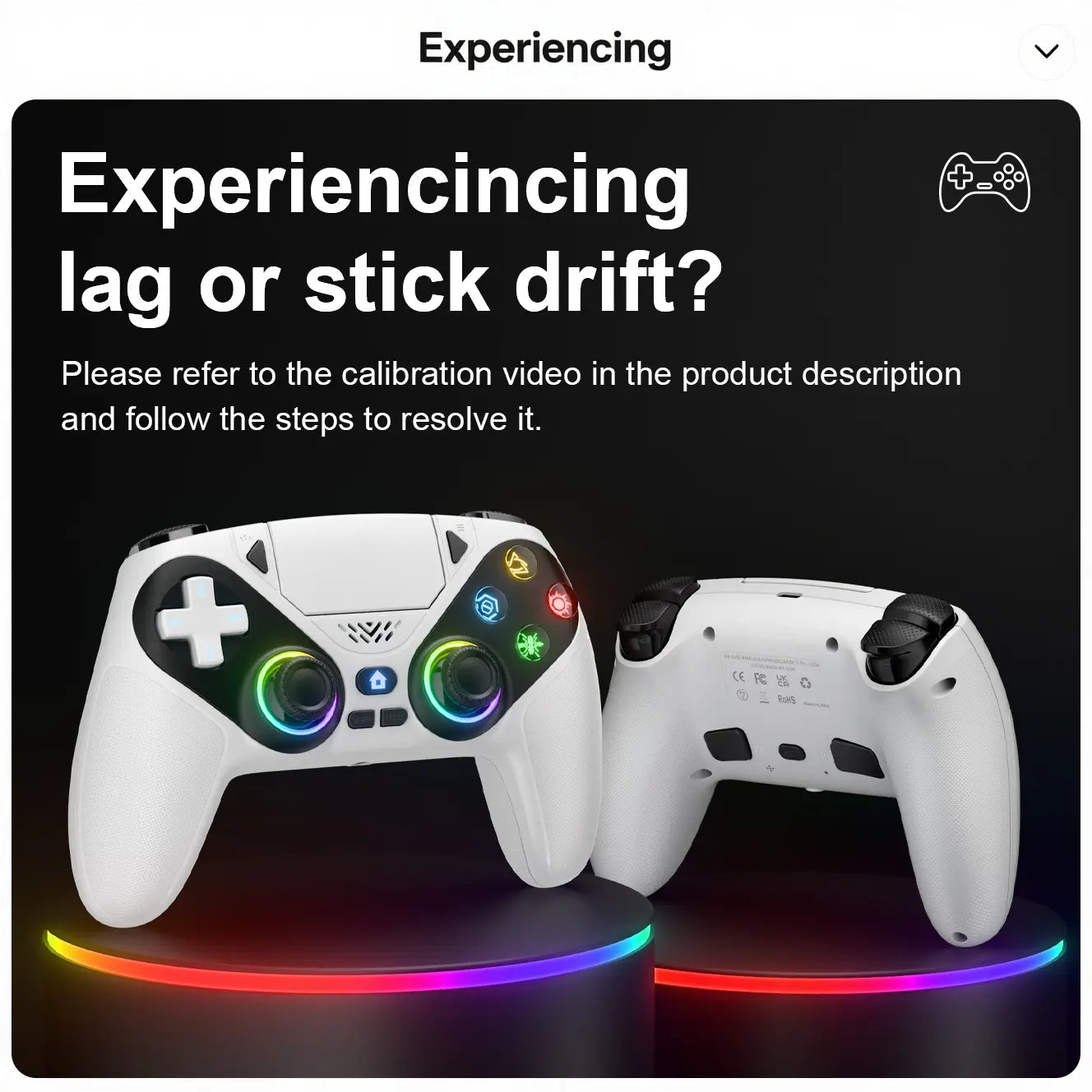 Elevate Your Gaming with the Wireless Gaming Controller Pro for PS5 - Featuring LED RGB Lights, Dual Vibration, Motion Sensing & 1000mAh Fast-Charging Battery