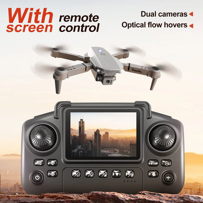 Newest E88 E99D Screen-Controlled Lighting Mini Drone 4K 2 Camera Optical Flow Remote Control Aircraft Mavic Air 2