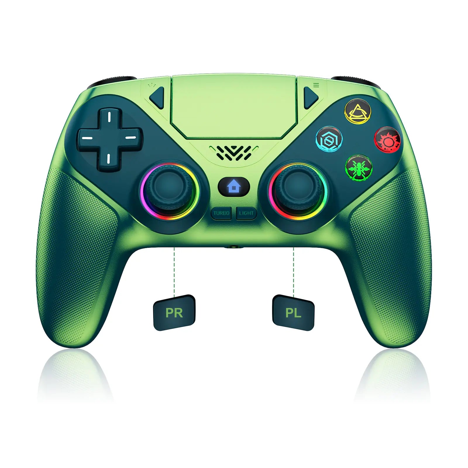 Elevate Your Gaming with the Wireless Gaming Controller Pro for PS5 - Featuring LED RGB Lights, Dual Vibration, Motion Sensing & 1000mAh Fast-Charging Battery