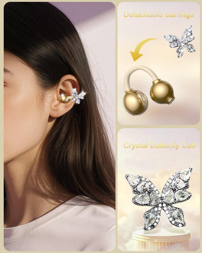 Elevate Your Style with X22 Wireless Bluetooth Headphones - Featuring Diamond Butterfly Clips and Noise-Cancellation for an Unmatched Audio Experience