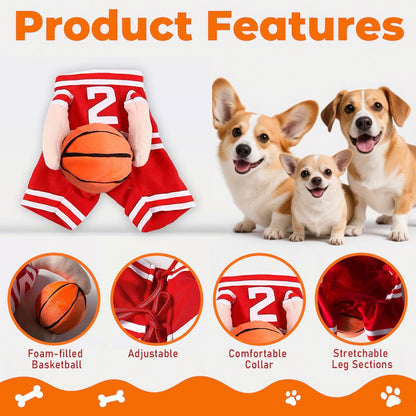 Get Your Pup Ready for Halloween with Our Fun Basketball Cosplay Costume - Perfect for Dogs and Cats of All Sizes!