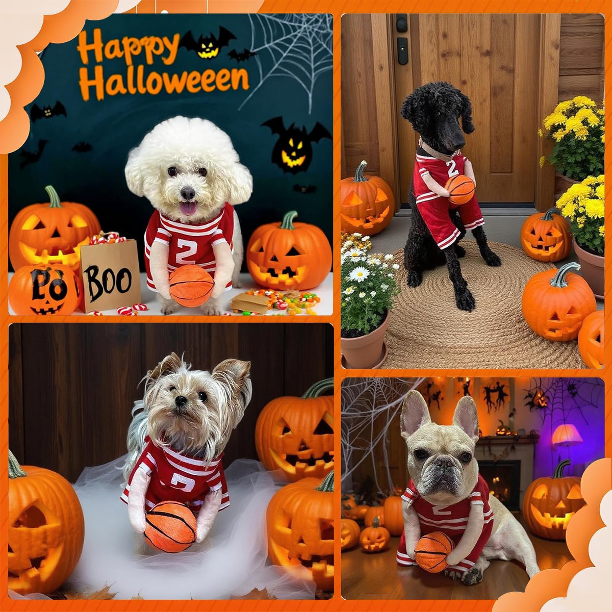 Get Your Pup Ready for Halloween with Our Fun Basketball Cosplay Costume - Perfect for Dogs and Cats of All Sizes!