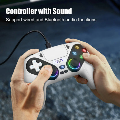 Elevate Your Gaming with the Wireless Gaming Controller Pro for PS5 - Featuring LED RGB Lights, Dual Vibration, Motion Sensing & 1000mAh Fast-Charging Battery