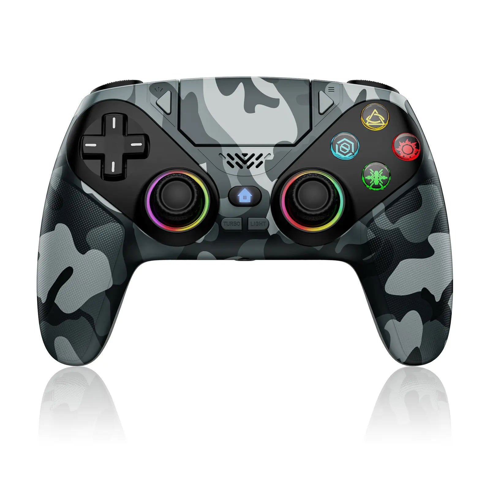 Elevate Your Gaming with the Wireless Gaming Controller Pro for PS5 - Featuring LED RGB Lights, Dual Vibration, Motion Sensing & 1000mAh Fast-Charging Battery