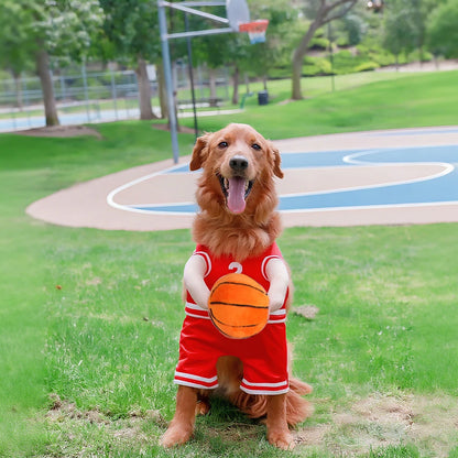 Get Your Pup Ready for Halloween with Our Fun Basketball Cosplay Costume - Perfect for Dogs and Cats of All Sizes!