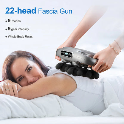 22-Head Fascia Gun High-Frequency Vibration Body Massage Gun Back and Waist Massager Neck Shoulder Massager Muscle Masajeador