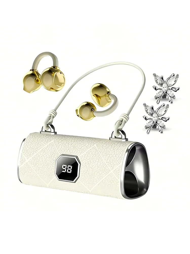 Elevate Your Style with X22 Wireless Bluetooth Headphones - Featuring Diamond Butterfly Clips and Noise-Cancellation for an Unmatched Audio Experience