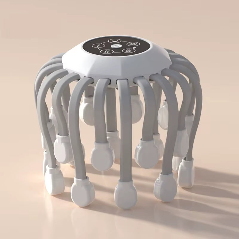 Revitalize Your Relaxation Routine with the Orange Octopus Head Massager - 10/20 Independent Massage Heads for Wireless Scalp Bliss!