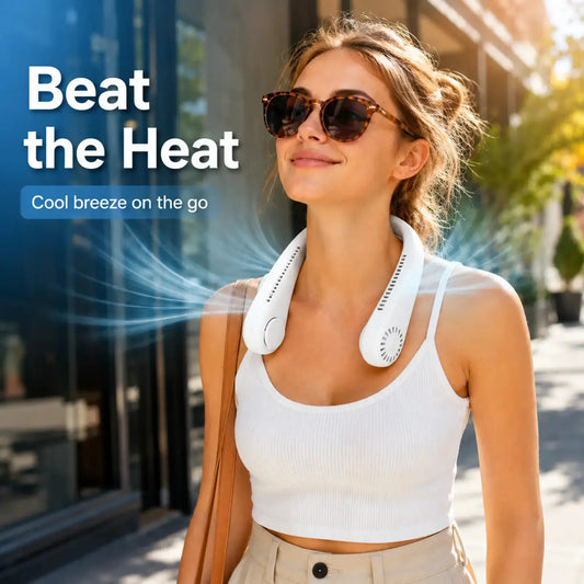 Hands Free Neck Worn Cooling Device, Light Carry Wearable Cooler, Slim U-Shape Frame Design for Summer Trips, Outdoor Activities, Office Use, Daily Commute & Daily Comfort Use