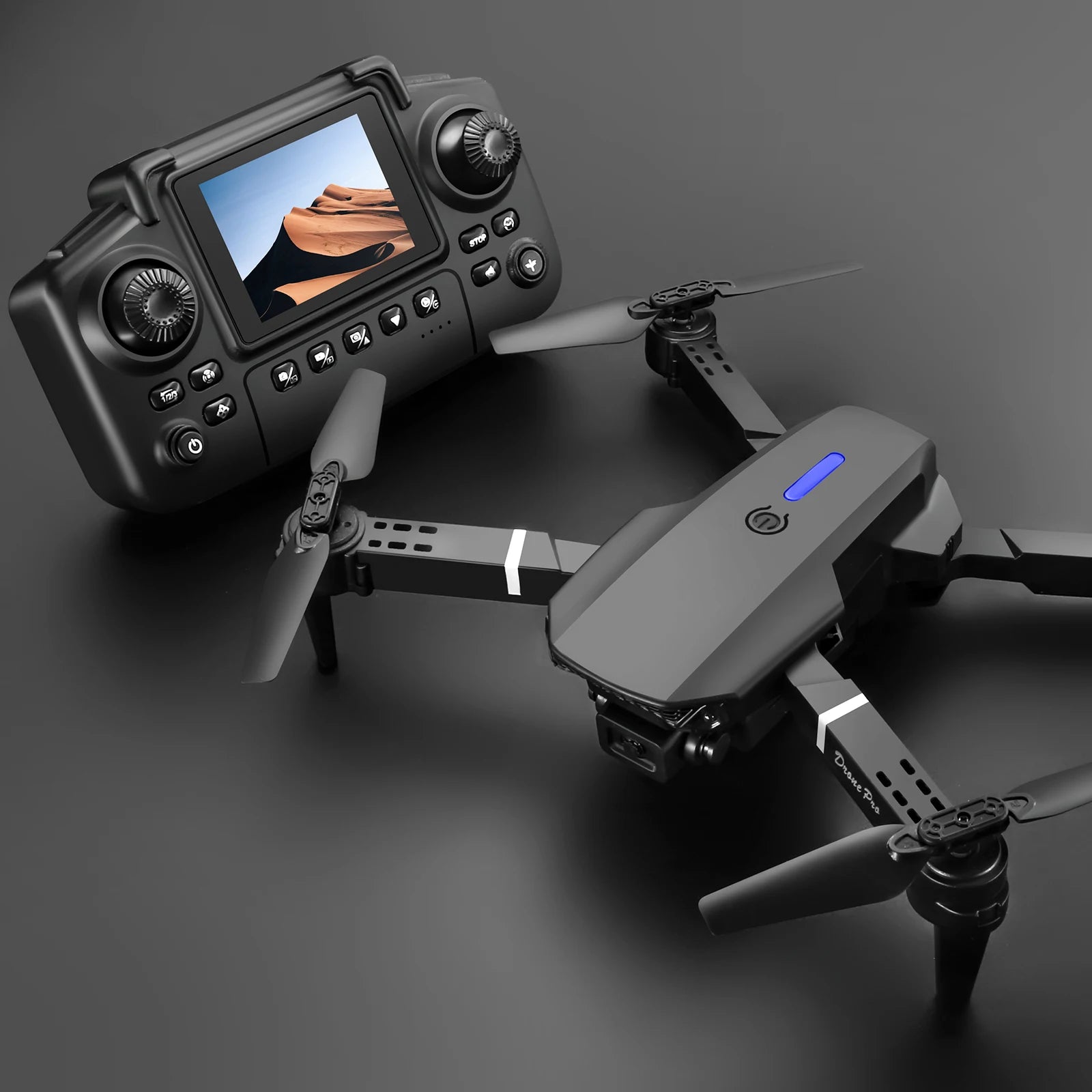 Newest E88 E99D Screen-Controlled Lighting Mini Drone 4K 2 Camera Optical Flow Remote Control Aircraft Mavic Air 2