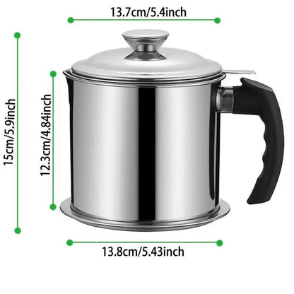 Elevate Your Cooking with Our Modern Stainless Steel Oil Dispenser - Includes Tray & Lid for Safe Storage and Easy Filtration